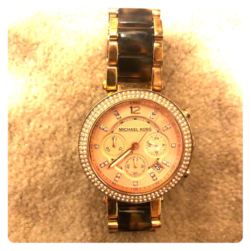 Michael Kors Tortoise and Rose Gold  Link Watch